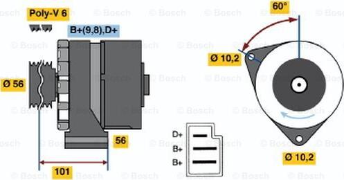 BOSCH 0 986 033 750 - Генератор unicars.by