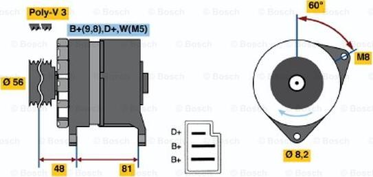 BOSCH 0 986 036 060 - Генератор unicars.by