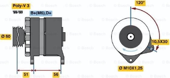 BOSCH 0 120 488 274 - Генератор unicars.by