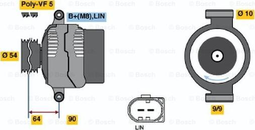 BOSCH 0 121 615 005 - Генератор unicars.by