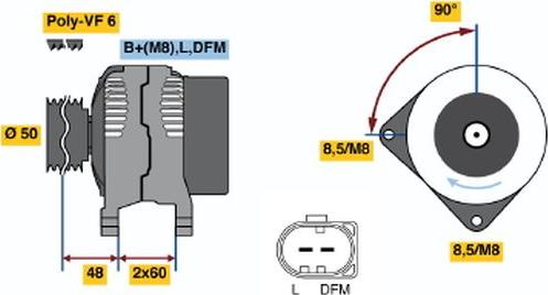 BOSCH 0 121 715 042 - Генератор unicars.by