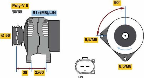 BOSCH 0121715051 - Генератор unicars.by