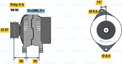 BOSCH 0 123 545 001 - Генератор unicars.by