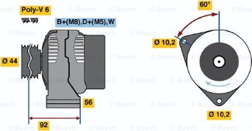 BOSCH 0 123 545 004 - Генератор unicars.by