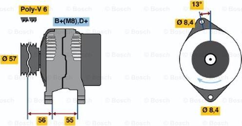 BOSCH 0 123 500 004 - Генератор unicars.by