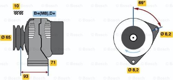 BOSCH 0 123 500 005 - Генератор unicars.by