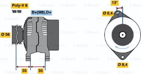 BOSCH 0 123 500 006 - Генератор unicars.by