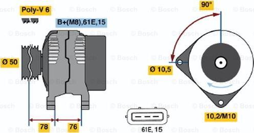 BOSCH 0 986 039 720 - Генератор unicars.by