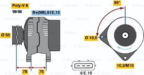 BOSCH 0 123 515 022 - Генератор unicars.by