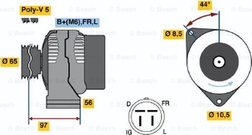 BOSCH 0 123 115 009 - Генератор unicars.by