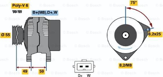 BOSCH 0 123 320 002 - Генератор unicars.by