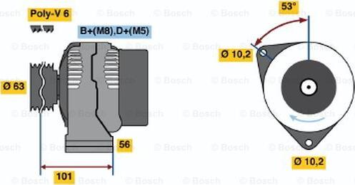 BOSCH 0 986 040 211 - Генератор unicars.by