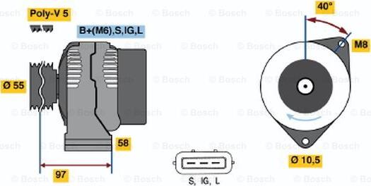 BOSCH 0 123 325 003 - Генератор unicars.by