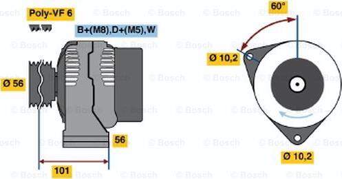 BOSCH 0 123 320 041 - Генератор unicars.by