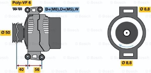 BOSCH 0 123 320 051 - Генератор unicars.by