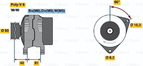 BOSCH 0 123 320 014 - Генератор unicars.by