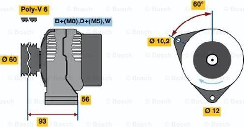 BOSCH 0 986 040 400 - Генератор unicars.by