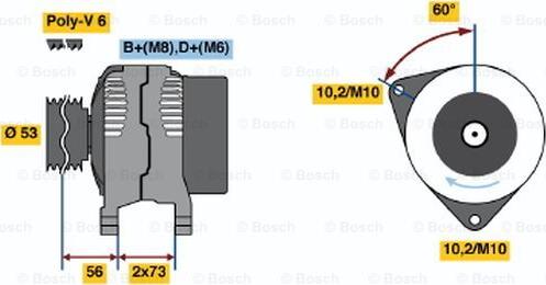 BOSCH 0 123 320 012 - Генератор unicars.by