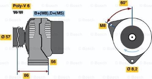 BOSCH 0 123 320 030 - Генератор unicars.by