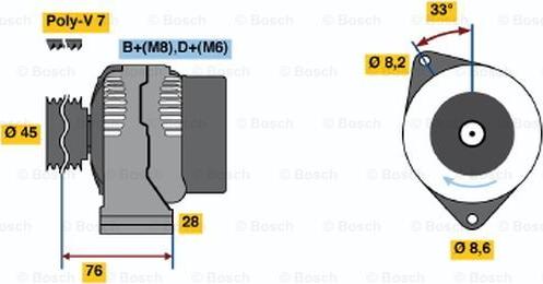 BOSCH 0 123 214 002 - Генератор unicars.by