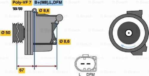 BOSCH 0 122 0AA 1P0 - Генератор unicars.by