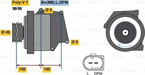 BOSCH 0 122 0AA 3D0 - Генератор unicars.by