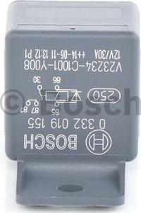 BOSCH 0 332 019 155 - Реле, рабочий ток unicars.by