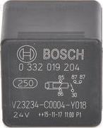 BOSCH 0 332 019 204 - Реле, рабочий ток unicars.by