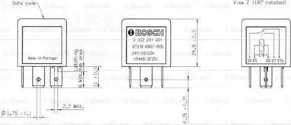 BOSCH 0 332 204 204 - Реле, рабочий ток unicars.by