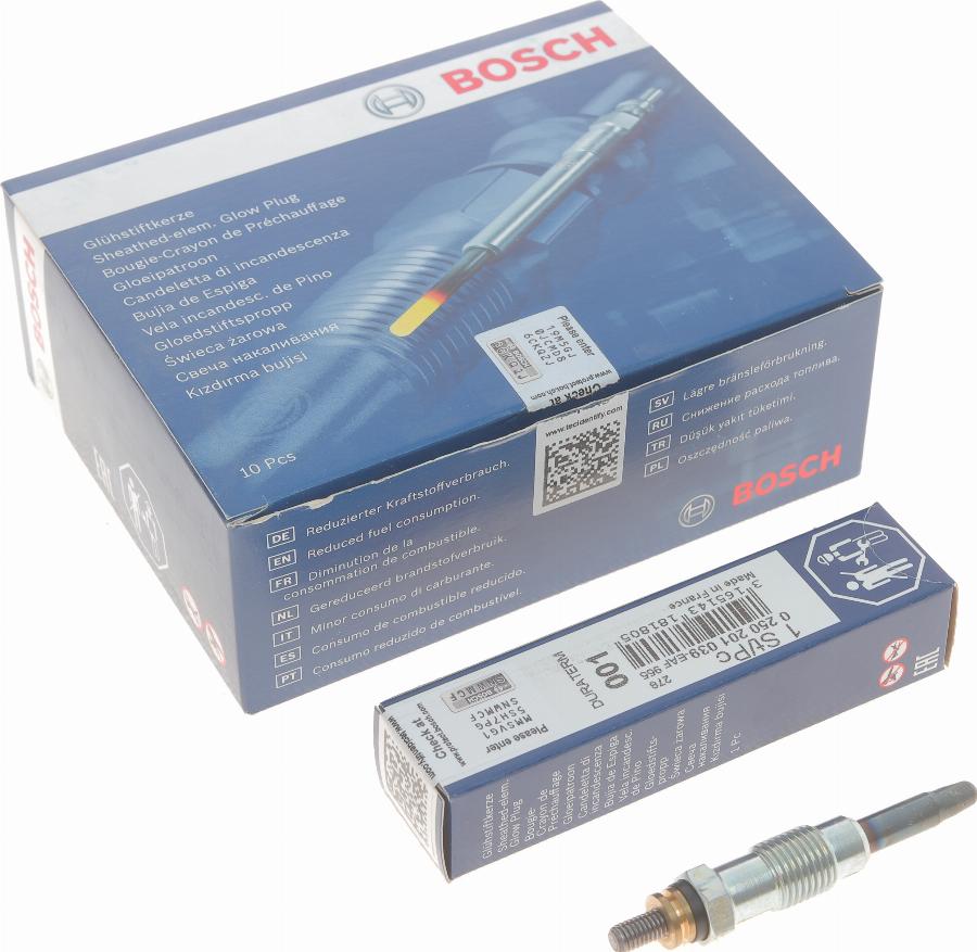 BOSCH 0 250 201 039 - Свеча накаливания unicars.by