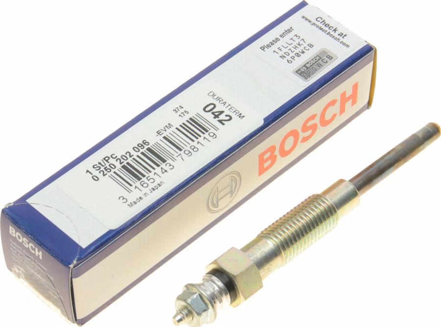 BOSCH 0 250 202 096 - Свеча накаливания unicars.by