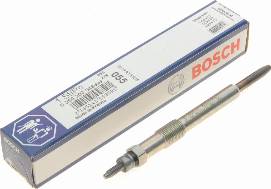 BOSCH 0 250 202 048 - Свеча накаливания unicars.by