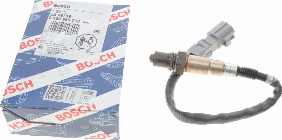 BOSCH 0 258 986 716 - Лямбда-зонд, датчик кислорода unicars.by