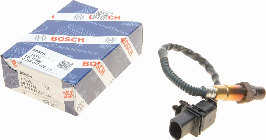 BOSCH 0 258 017 456 - Лямбда-зонд, датчик кислорода unicars.by