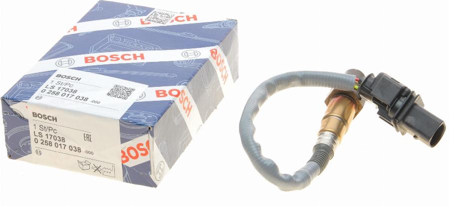 BOSCH 0 258 017 038 - Лямбда-зонд, датчик кислорода unicars.by