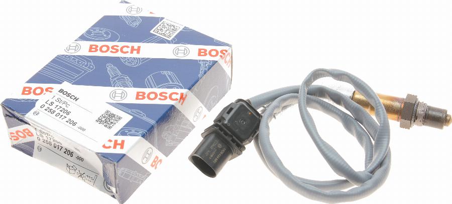 BOSCH 0 258 017 206 - Лямбда-зонд, датчик кислорода unicars.by