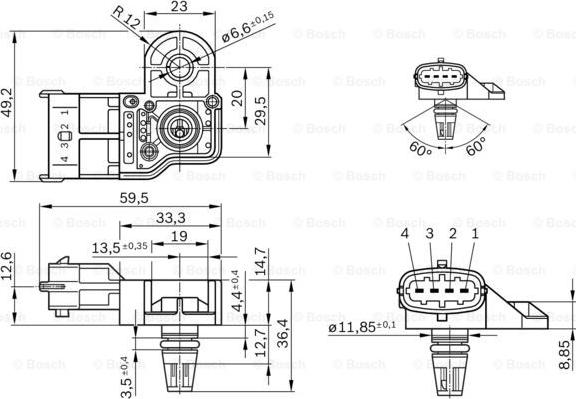 BOSCH 0 261 230 280 - Датчик, давление наддува unicars.by