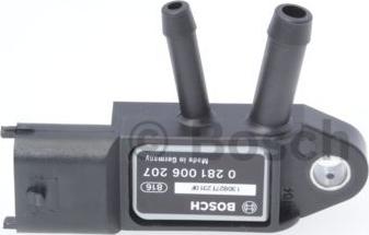 BOSCH 0 281 006 207 - Датчик, давление выхлопных газов unicars.by