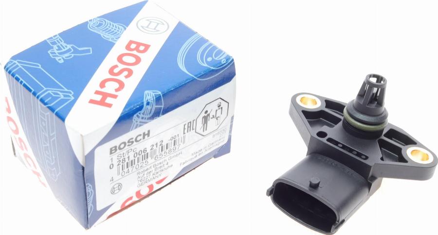 BOSCH 0 281 006 212 - Датчик, давление наддува unicars.by