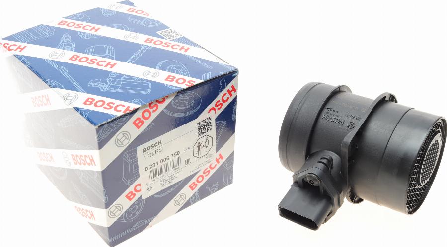 BOSCH 0 281 006 759 - Датчик потока, массы воздуха unicars.by