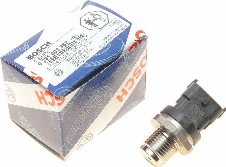 BOSCH 0 281 002 982 - Датчик, давление подачи топлива unicars.by