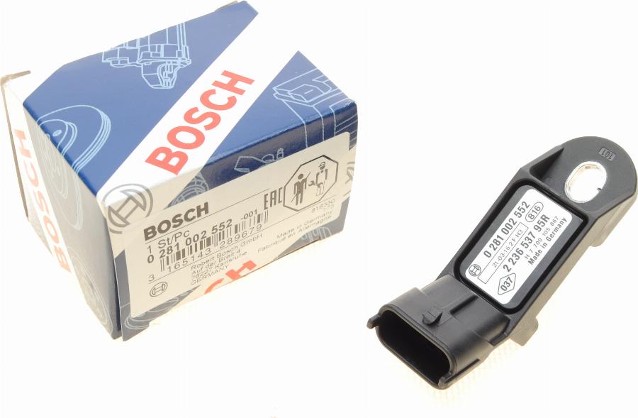 BOSCH 0 281 002 552 - Датчик, давление во впускной трубе unicars.by