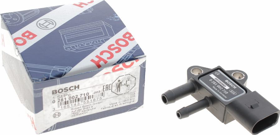 BOSCH 0 281 002 710 - Датчик, давление выхлопных газов unicars.by