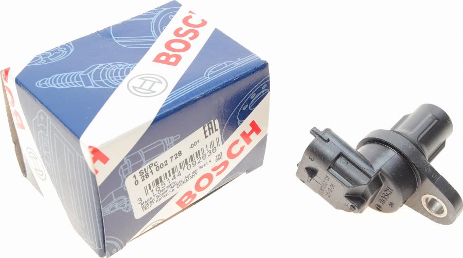 BOSCH 0 281 002 728 - Датчик, положение распределительного вала unicars.by