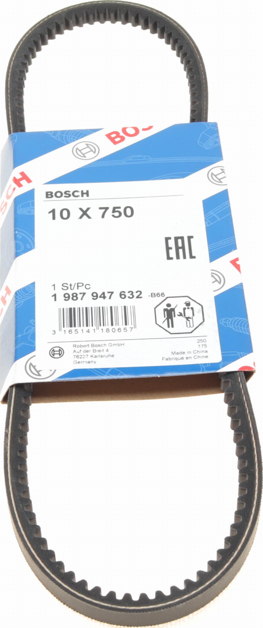 BOSCH 1 987 947 632 - Клиновой ремень, поперечные рёбра unicars.by