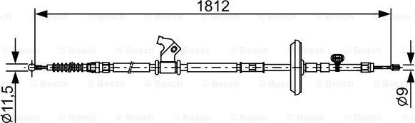 BOSCH 1 987 482 536 - Тросик, cтояночный тормоз unicars.by