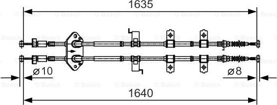 BOSCH 1 987 482 054 - Тросик, cтояночный тормоз unicars.by