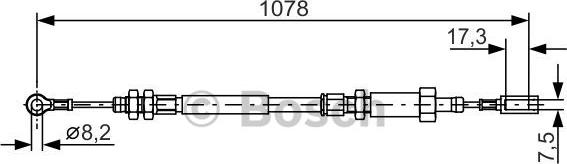 BOSCH 1 987 482 002 - Тросик, cтояночный тормоз unicars.by