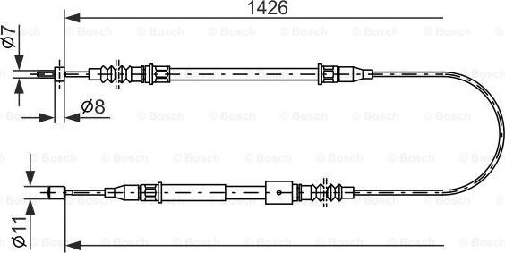 BOSCH 1 987 482 140 - Тросик, cтояночный тормоз unicars.by