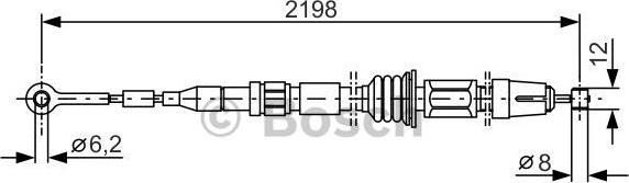 BOSCH 1 987 482 127 - Тросик, cтояночный тормоз unicars.by